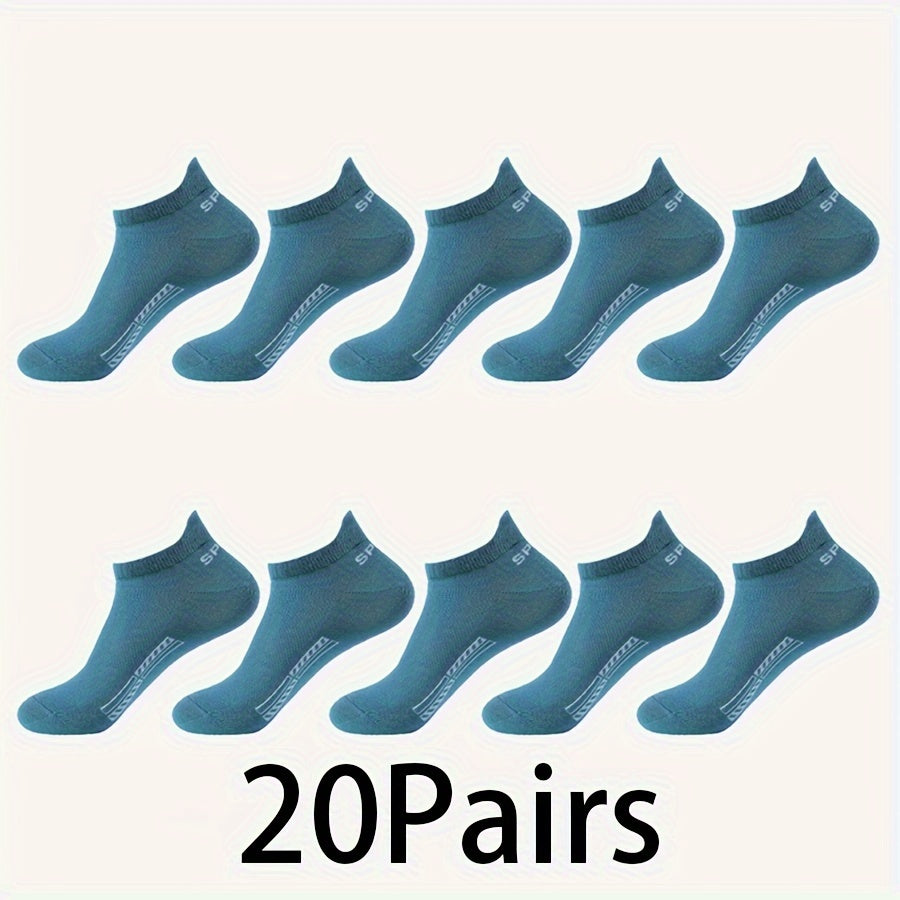 10 Pairs Unisex Low-Cut Breathable Cotton Sport Socks for Outdoor Activities