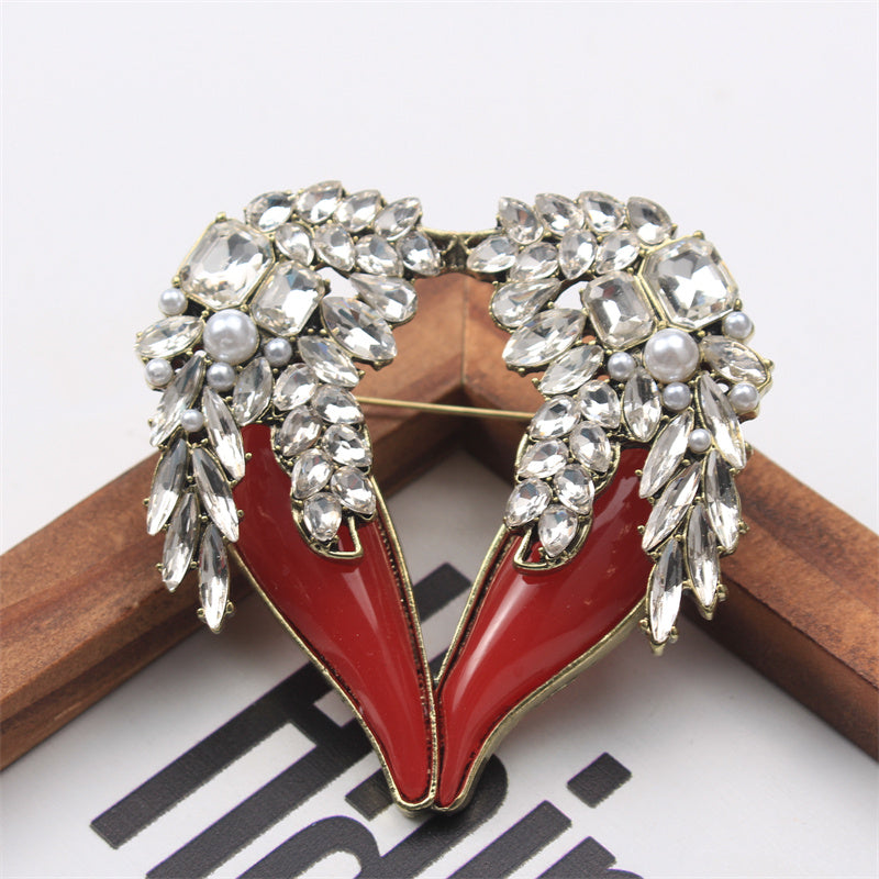 Yulduzcha qanotlari broshyoni rhinestone sevgi sovg‘asi erkaklar va ayollar uchun