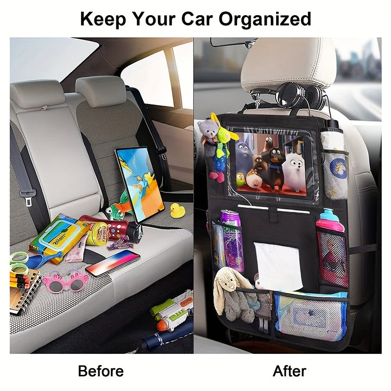 Car Seat Organizer with Storage Pockets and Hanging Mechanism for Rear Seat
