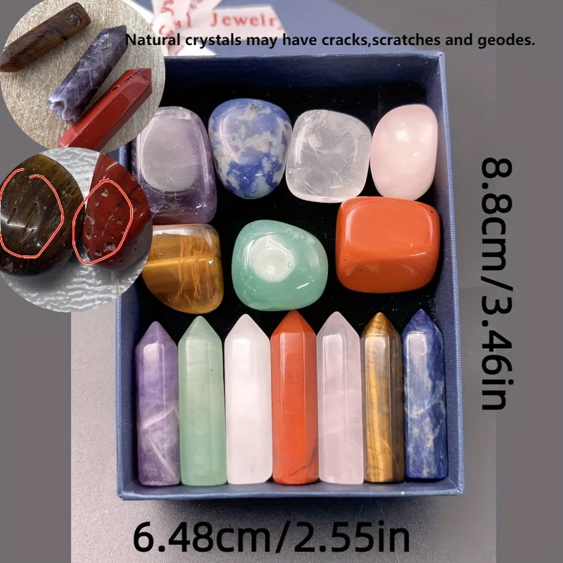 14-Donali Tabiiy Kvarts Minerali To'plami Dekoratsiya va Rojdestvo Sovg'a G'oyalari bilan