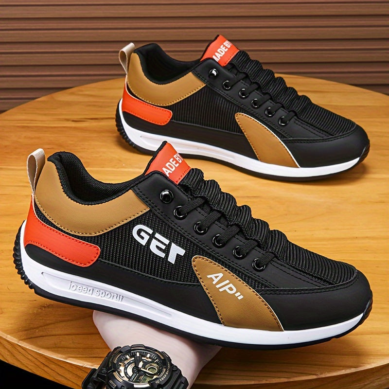 Men's Color Block Casual Sneakers for Jogging Durable All Seasons