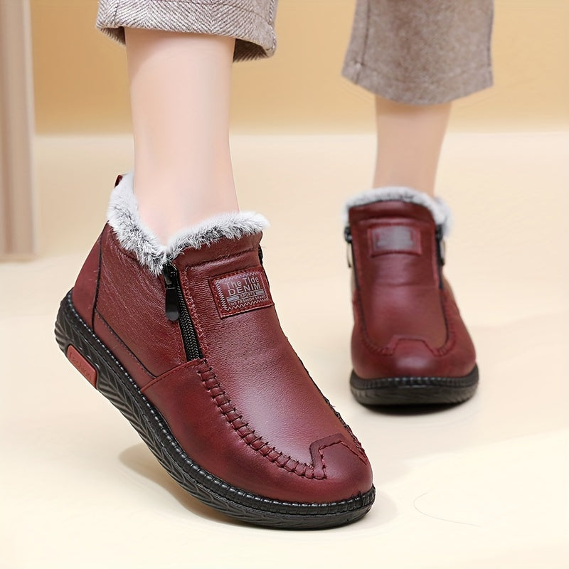 Women's Winter Boots Synthetic Faux Slip-Resistant Cushioned Warm Black