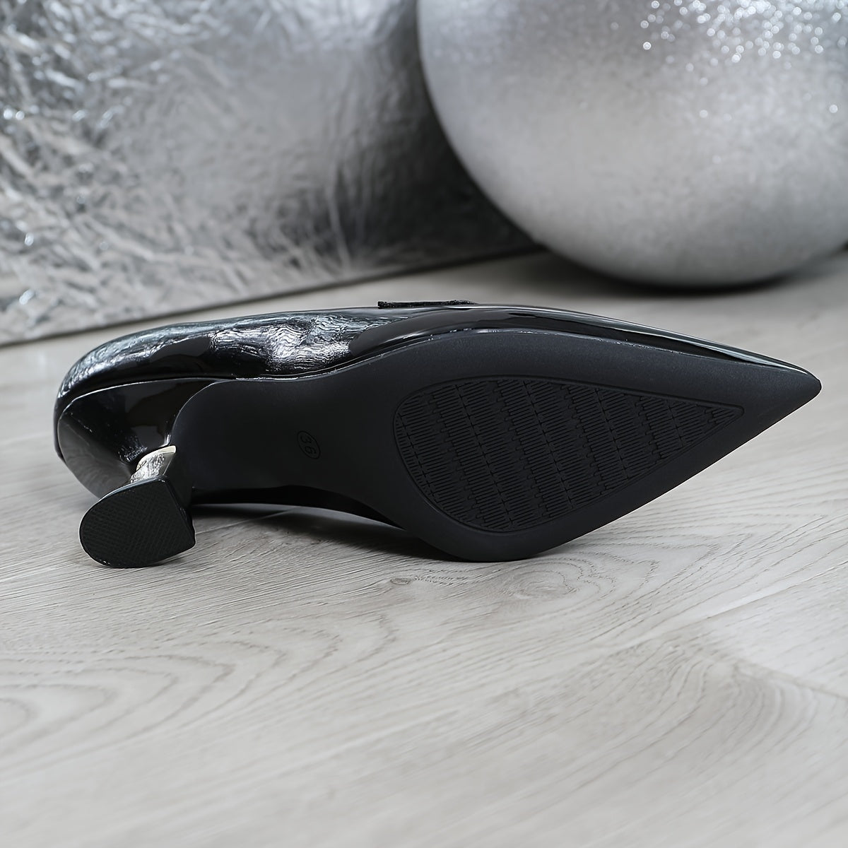 Women’s Fashion High Heels - Faux Leather Chunky Heel Pointed Toe All-Season