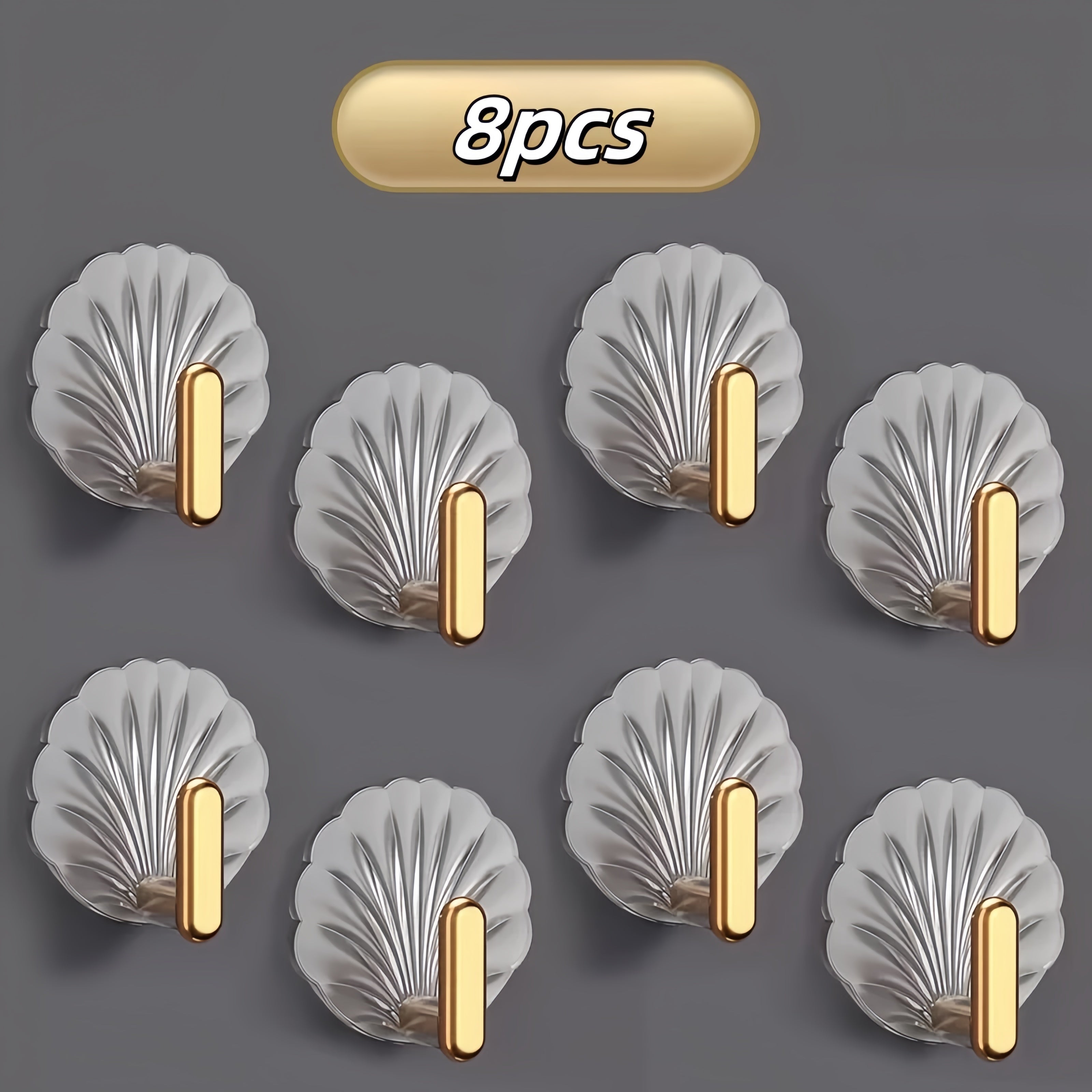 Light Gold-Plated Waterproof Heavy Duty Hooks for Kitchen Bathroom Set of 4