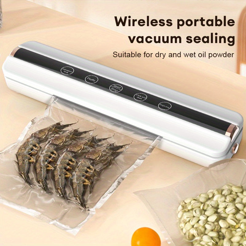 Selladora de vacío portátil inalámbrica con carga USB 10 bolsas incluidas