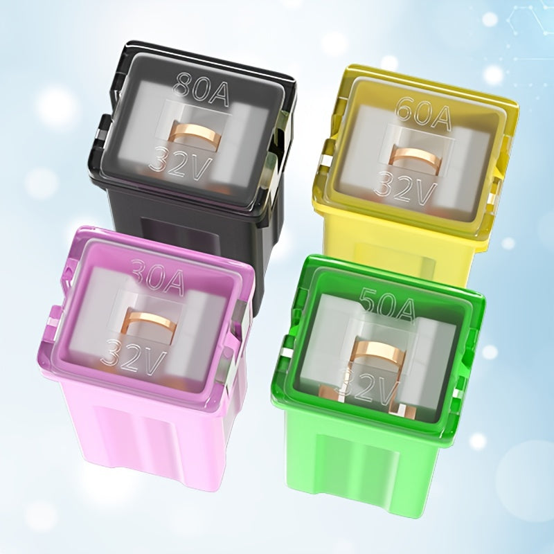 36pcs Fuse Box Set for Cars SUVs High and Low Square Fuses 20A 30A 40A 50A 60A 80A