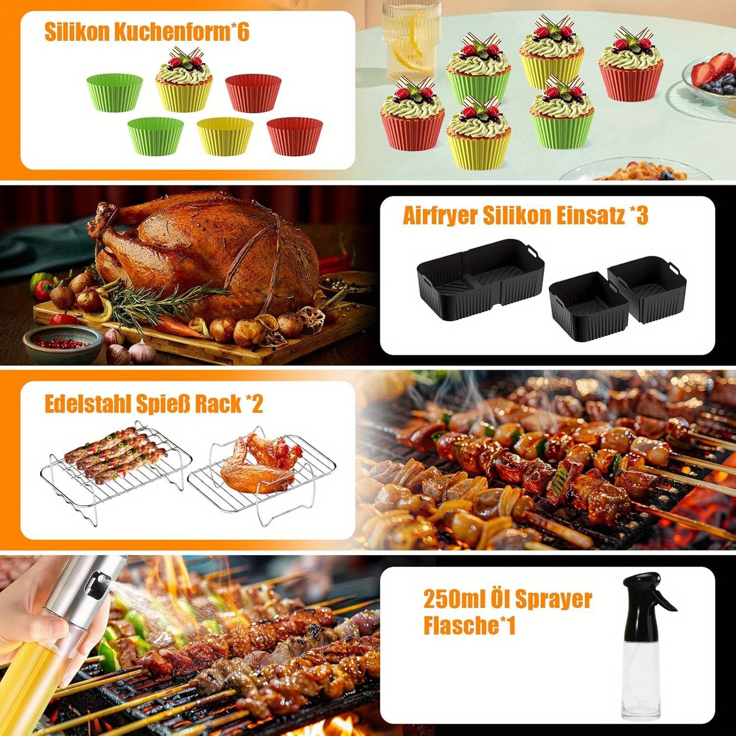 Air Fryer Accessories for Ninja Foodi Flexdrawer 10.4L and 2 x 5.2L Silicone Liners