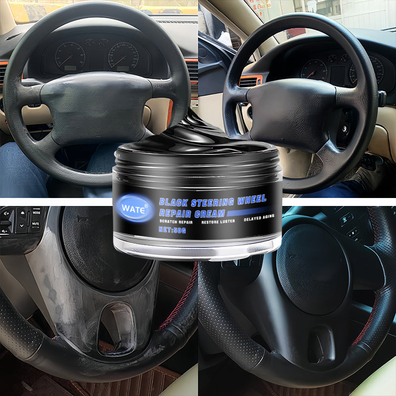 Black Steering Wheel Repair Cream for Faded White Plastic and Interior Parts 300g