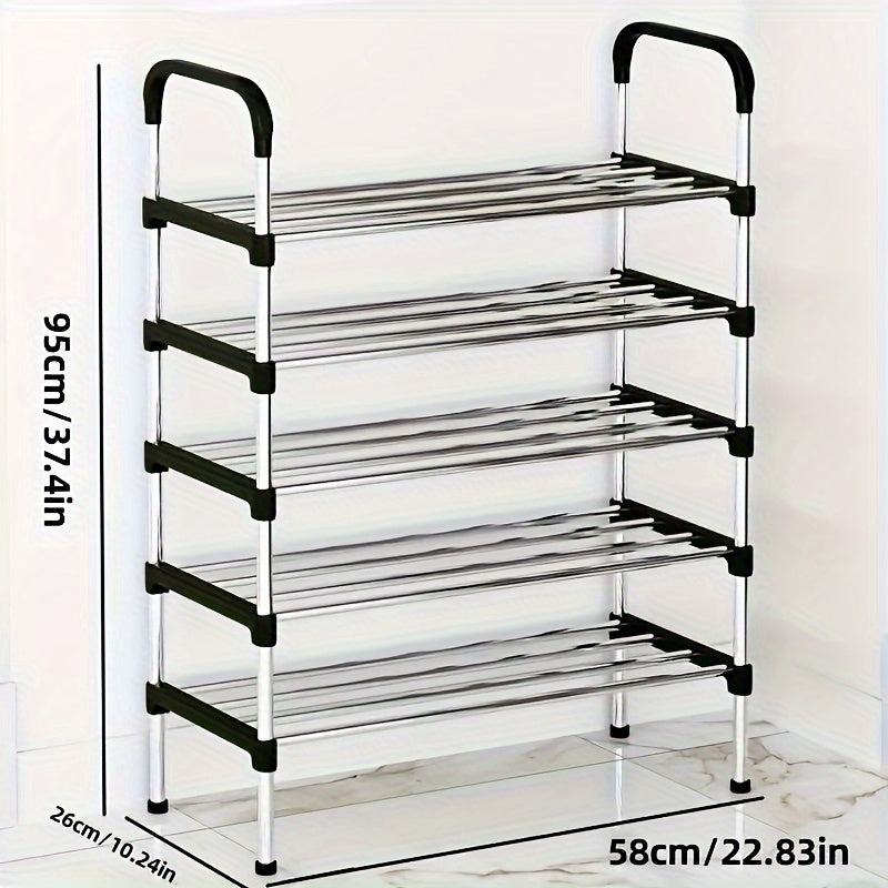 Multi-Layer Shoe Rack with Golden Connectors for Entryway and Bedroom Storage