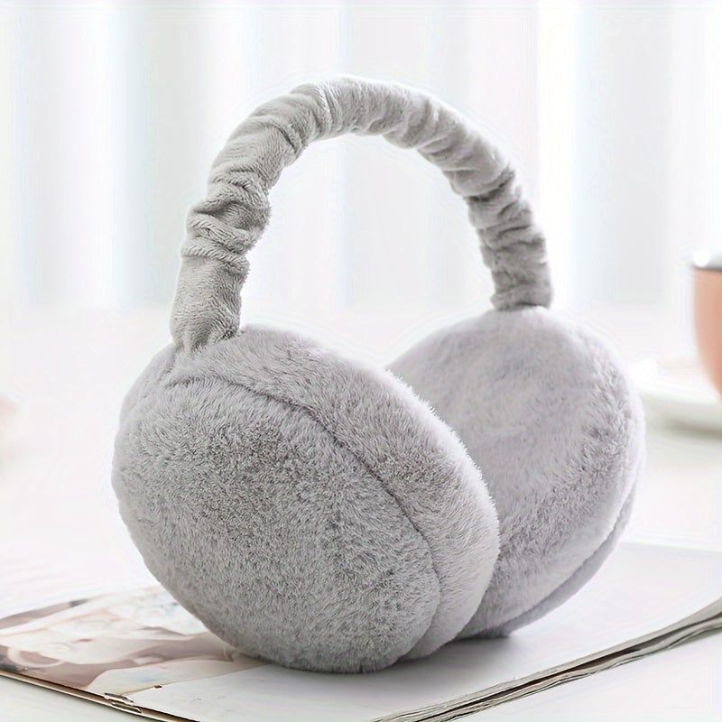Unisex Plush Foldable Earmuffs Hand Washable Winter Ear Warmers
