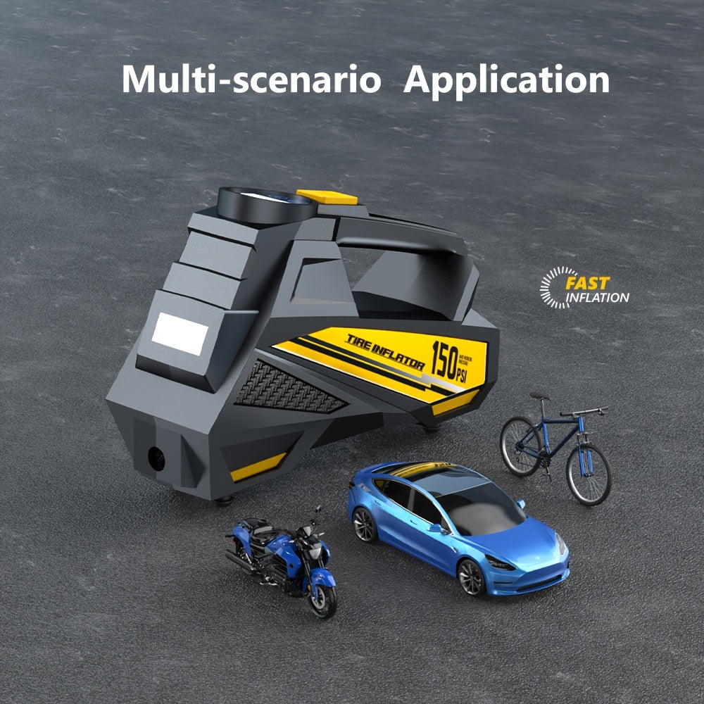 Portable Digital Tire Inflator Air Compressor Pump with LED Light 150 PSI