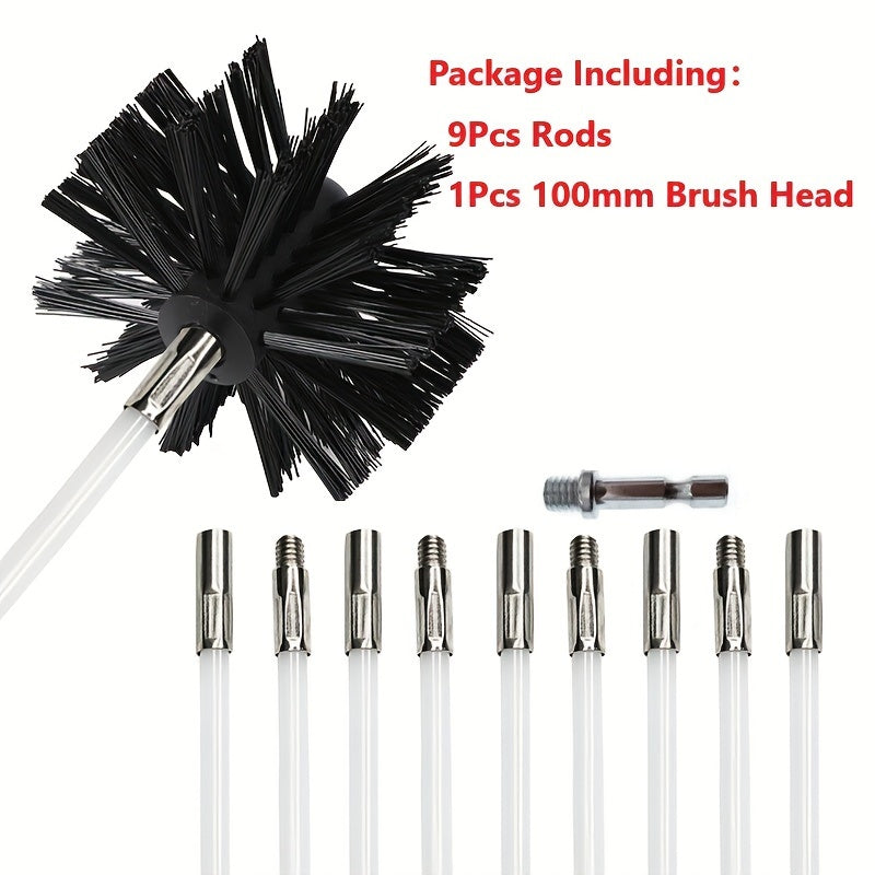 Set of 11 Dryer Vent Cleaning Tools with Extendable Brush and Lint Brush