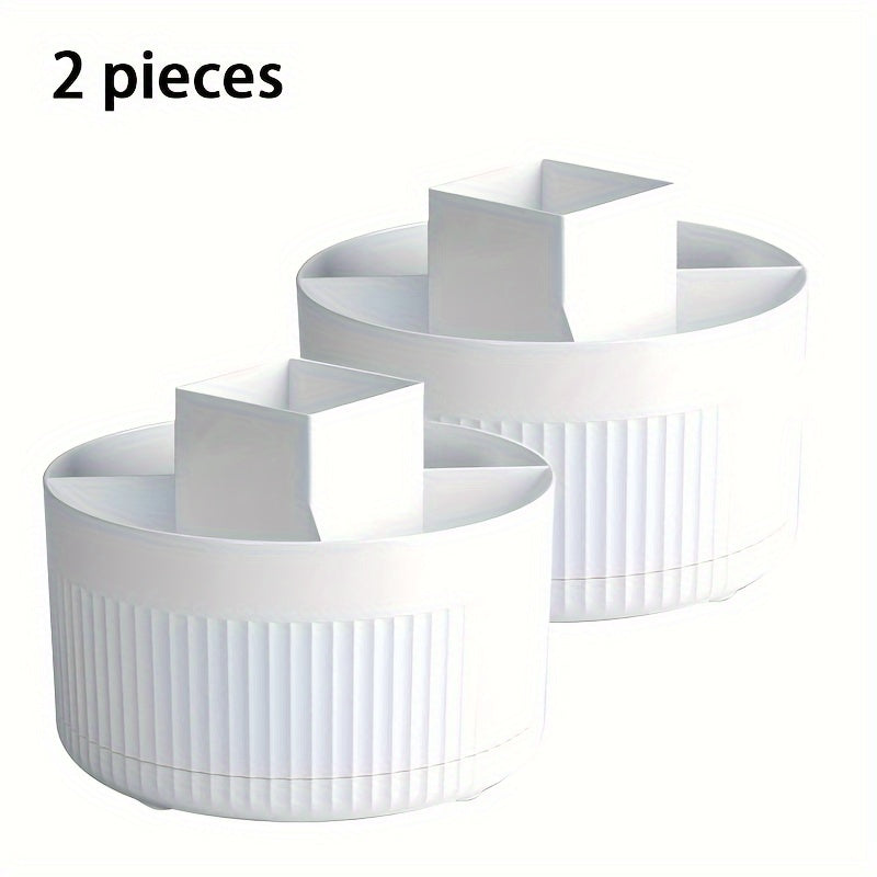 Aylanadigan makiyaj tashkilotchisi cho'tkalar va teri parvarishi uchun, qo'l bilan yuvilishi mumkin, oq