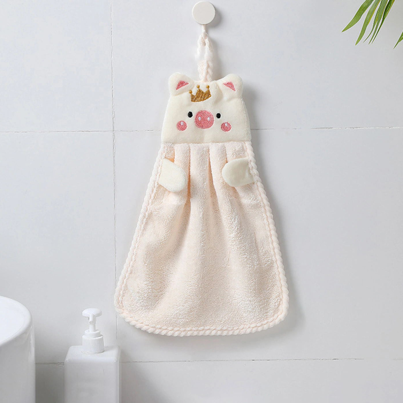 Cute Pig Hand Towel Kitchen Absorbent Versatile Household Use