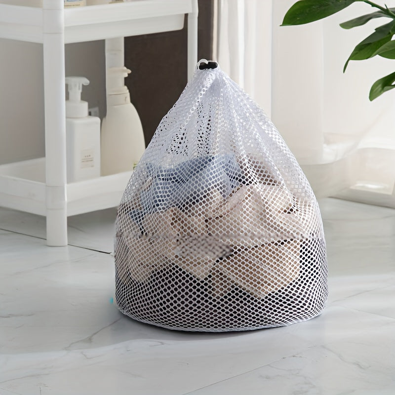 Large Oval Non-Woven Fabric Laundry Bag with Drawstring for Delicates and Travel
