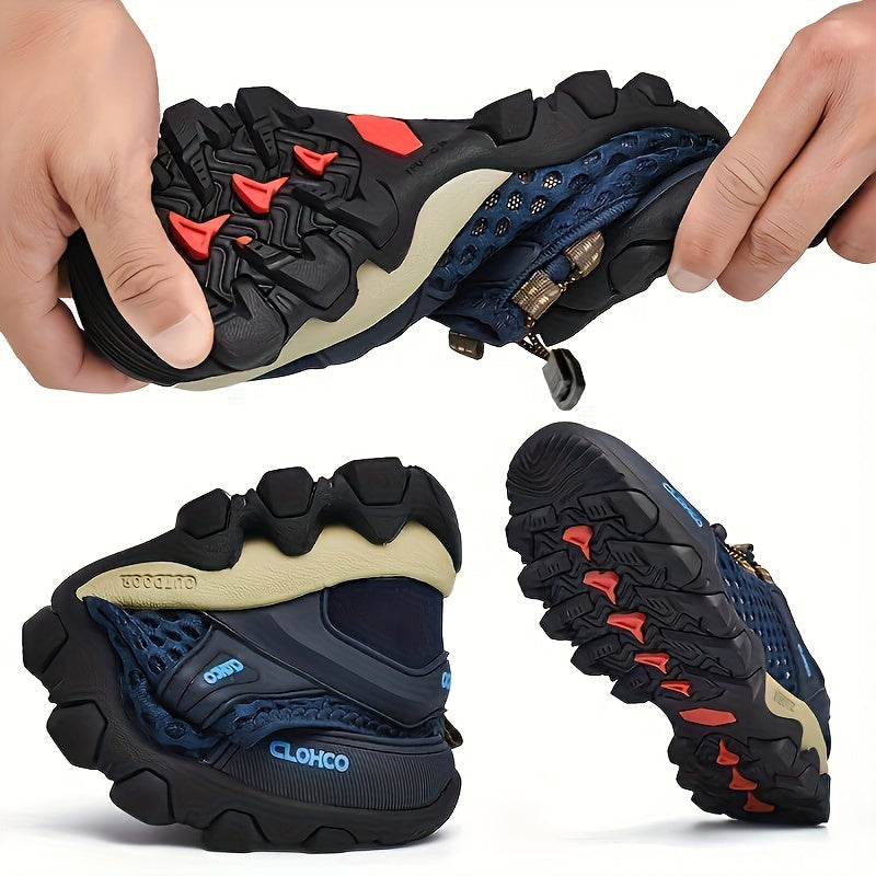 Men's Breathable Casual Sneakers Fabric Rubber Sole All-Season Comfortable Outdoor Shoes