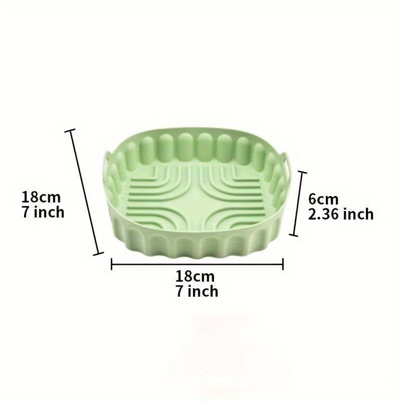 Qo'ltiqli silikon havo fritöz idishlari to'plami - chuqur qovurish uchun katta va kichik to'g'ri burchakli idishlarni o'z ichiga oladi