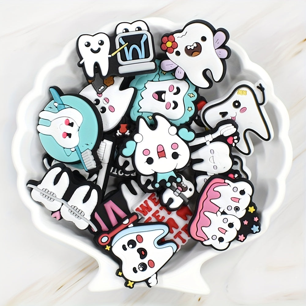 Unisex Plastic Tooth Care Shoe Charms Mini Braces Toothbrush Band Aids