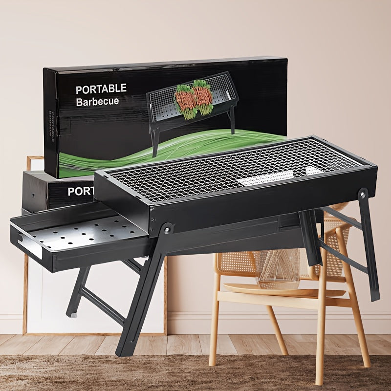 Foldable stainless steel grill for outdoor BBQ camping picnics modern durable design