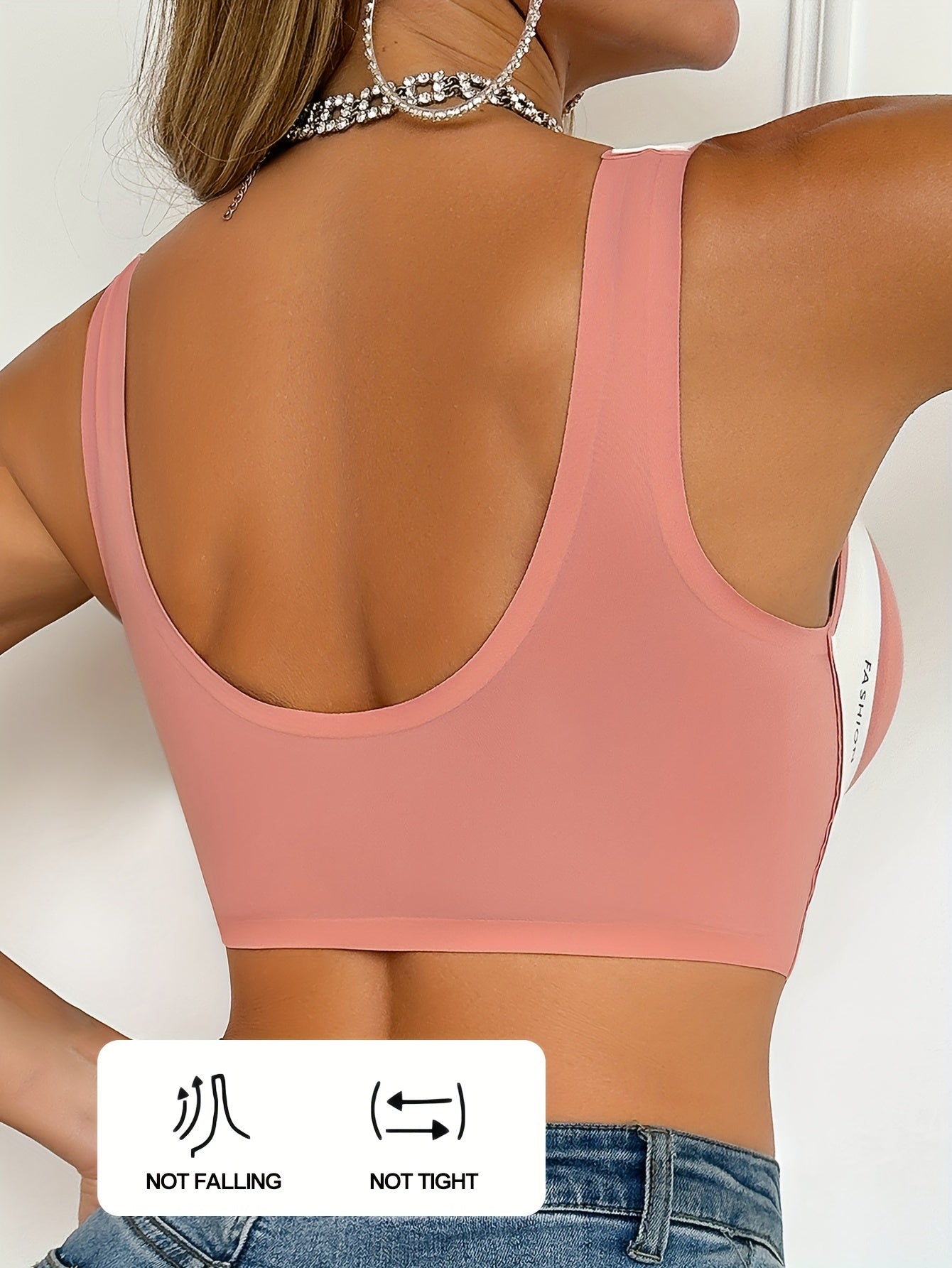 Nylon Blend Push Up Bra with Removable Padding and Alphabet Pattern for Comfort