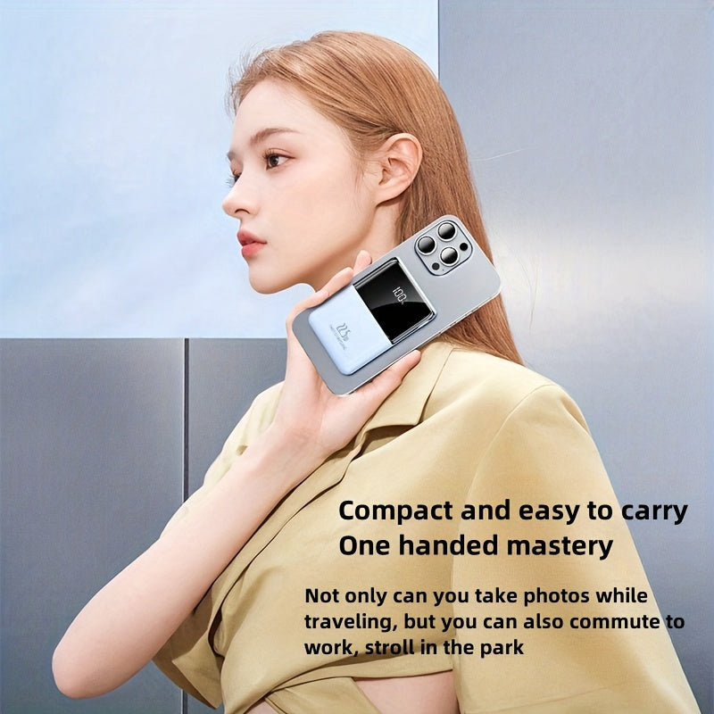 Small Portable Power Bank 10000mAh Fast Charging Dual Input Output Compatible with Android and iPhone