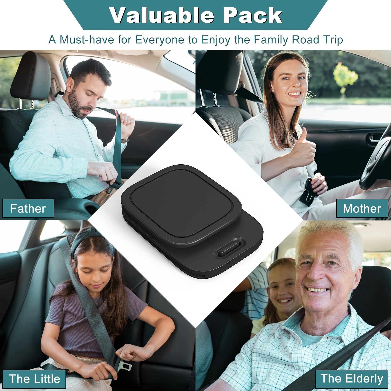 Cojín de cinturón de seguridad para coche, soporte para cuello ergonómico, duradero, poliéster ajustable