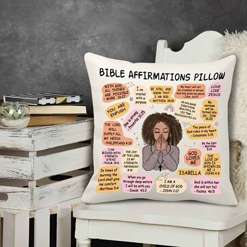 Double-Sided Affirmations Pillow Cover Decorative Cushion for Sofa Bed Chair Car 45cm