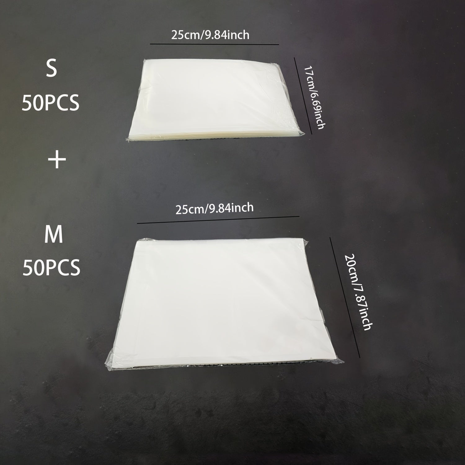 Vacuum Sealer Bags 100 Pack Textured Transparent Food Storage for Kitchen