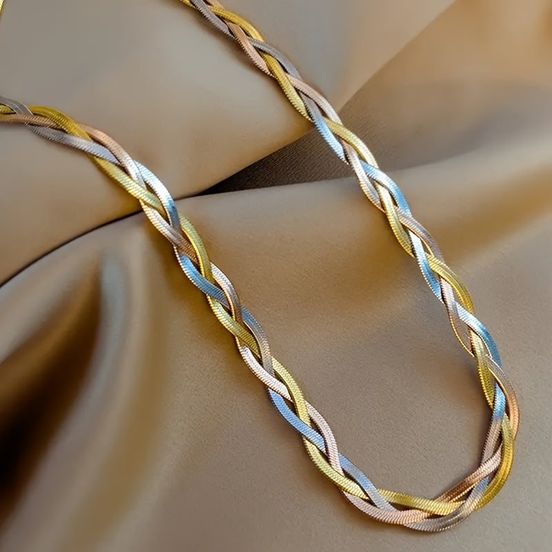 Boho Uch Rangli O'rash Zanjirli Marjon Titan Po'latdan Yasalgan Oddiy Vintage Uslubida. Qo'lda tayyorlangan va Nafis, bu Zargarlik Kundalik Kiymak yoki Maxsus Tadbirlar uchun mukammal. Ayollar uchun Ideal Sovg'a.