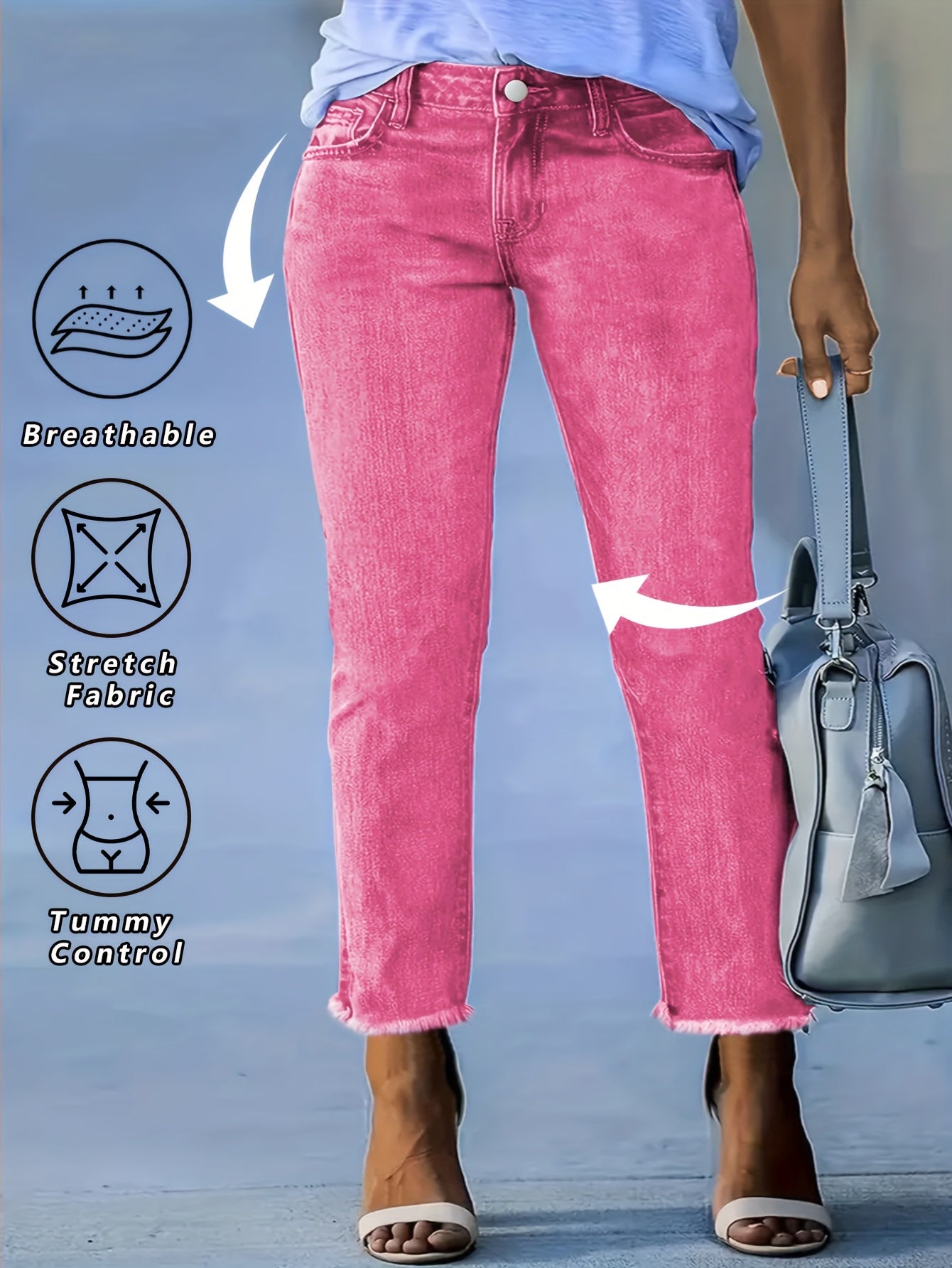 Plus Size Y2K High Waisted Straight Leg Jeans Vintage Wash Stretch Denim Rose Pink