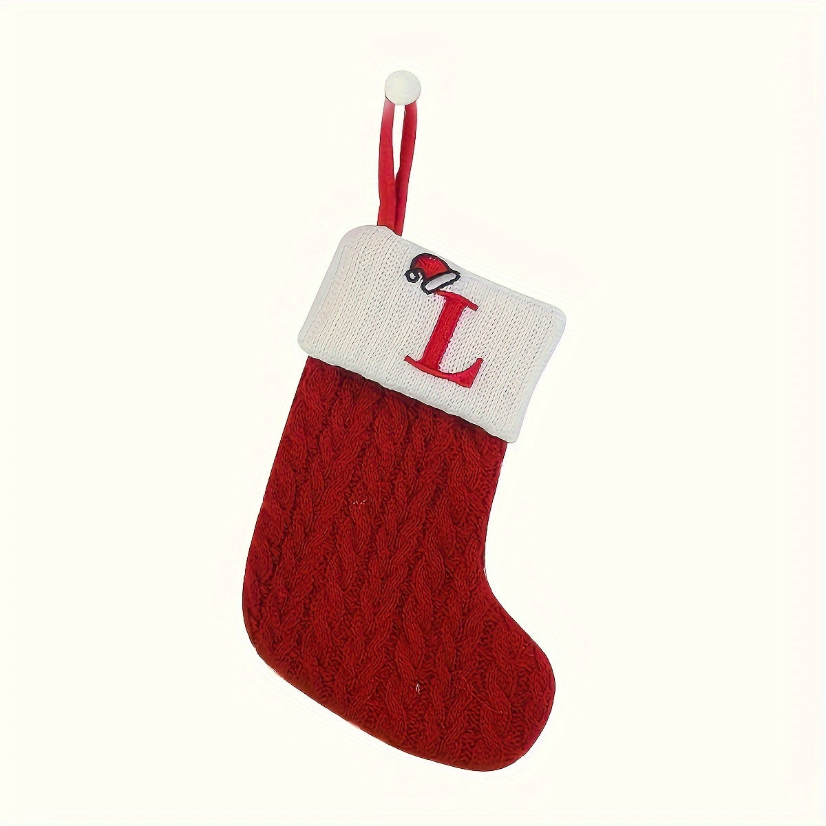 Knitted Polyester Stockings with Personalized Initials for Festive Parties