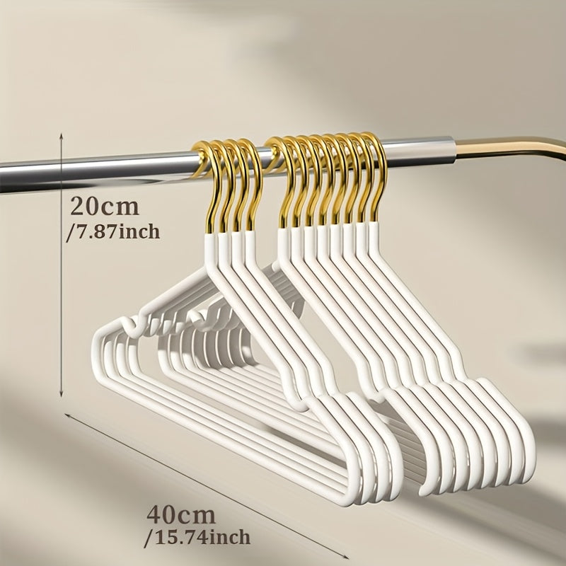 Set of 10 Stainless Steel Chrome Finish Metal Shirt and Coat Hangers