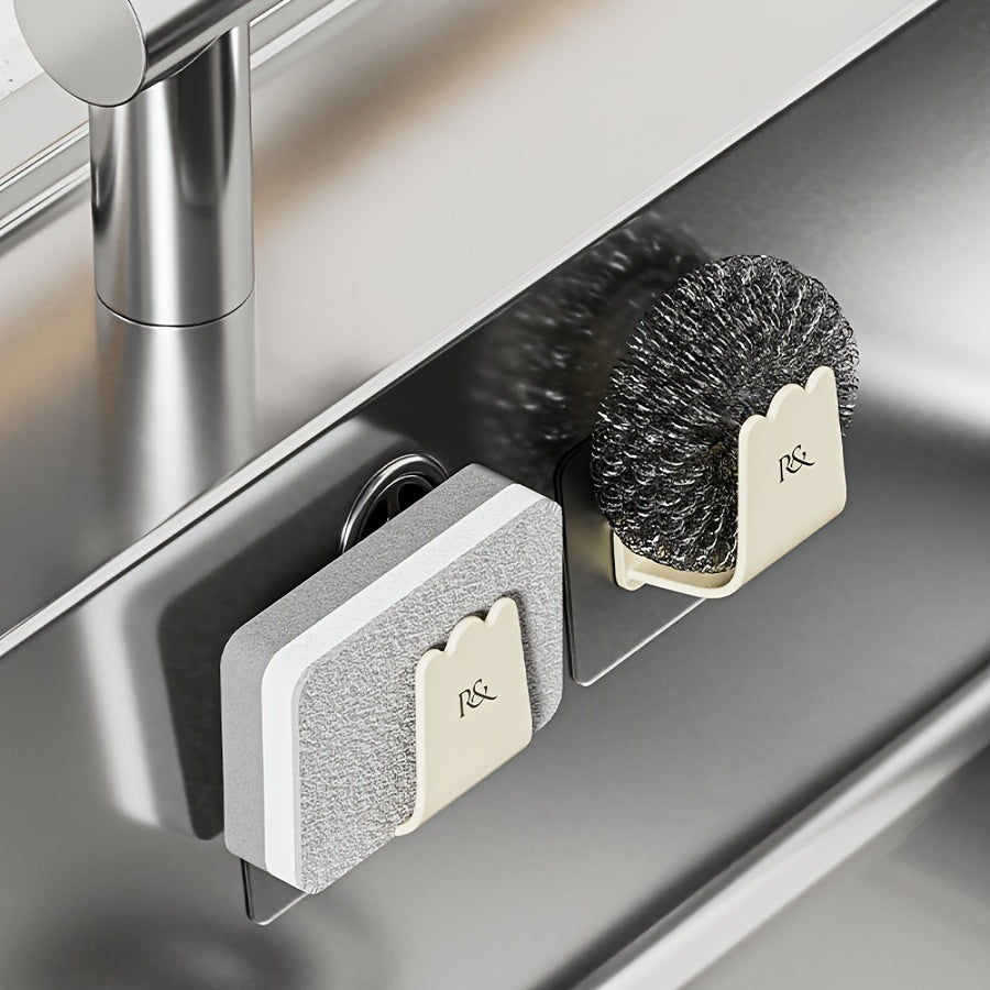 Juego de 2 ganchos modernos para paredes para organización de cocina, colgador sin taladro para ollas y sartenes