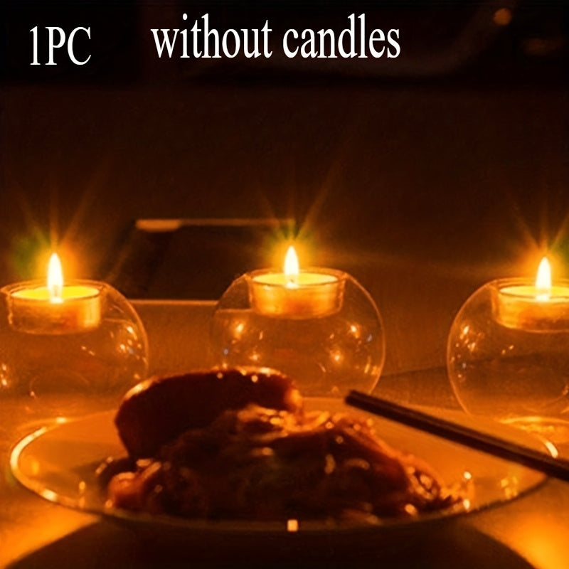 Glass Candle Holder for Decor, Tea Light, Table Centerpiece