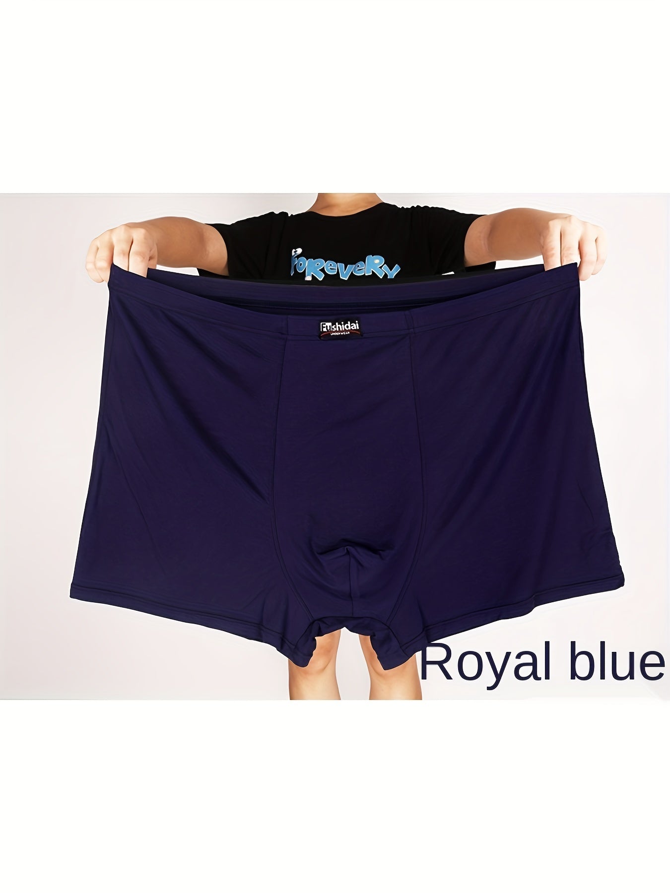 Men's Plus Size Modal Boxer Briefs Breathable Soft Casual Loose Underwear Set of 3