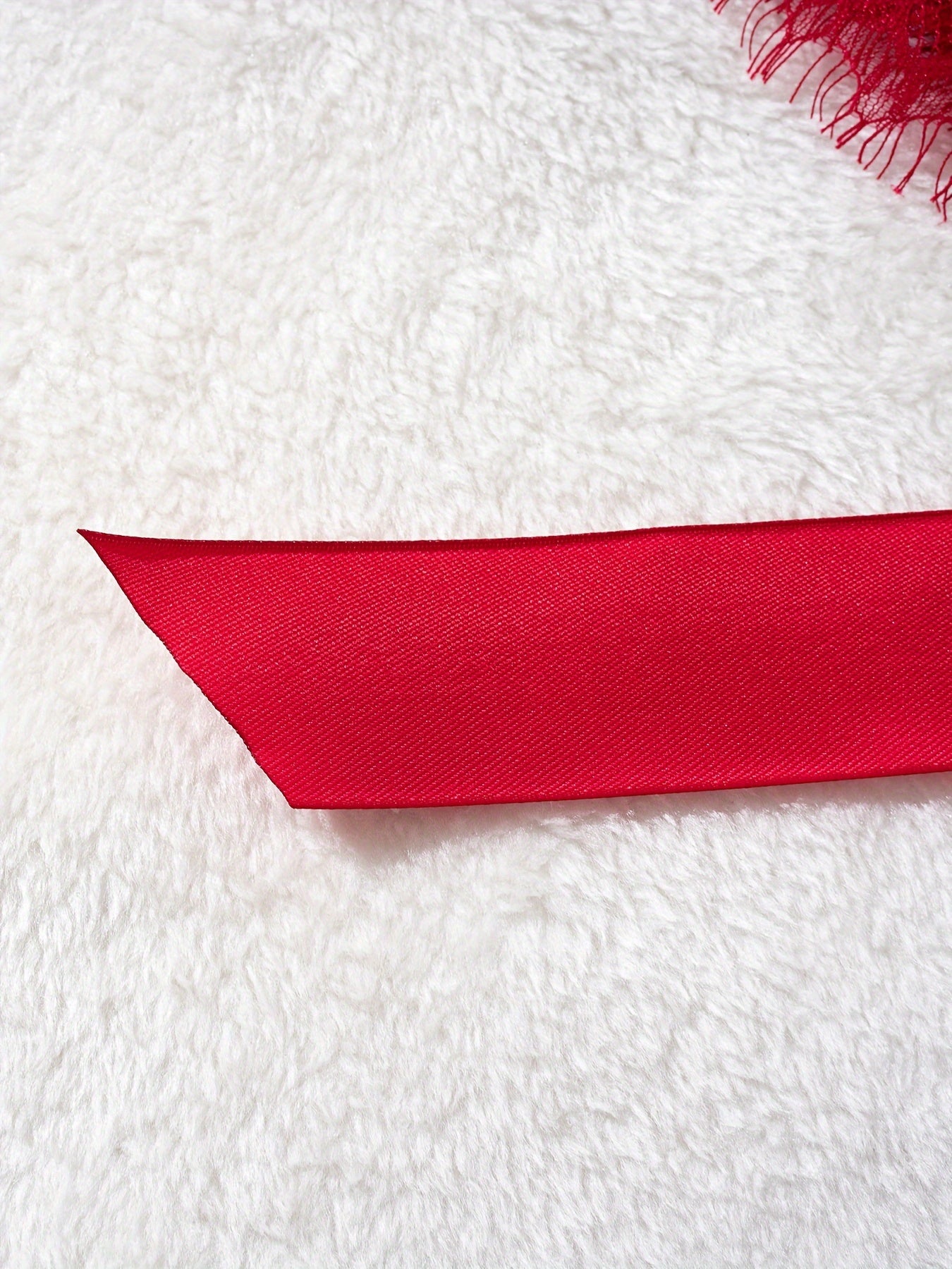 Red Lace Nightgown for Women with Tie Belt and Long Sleeves