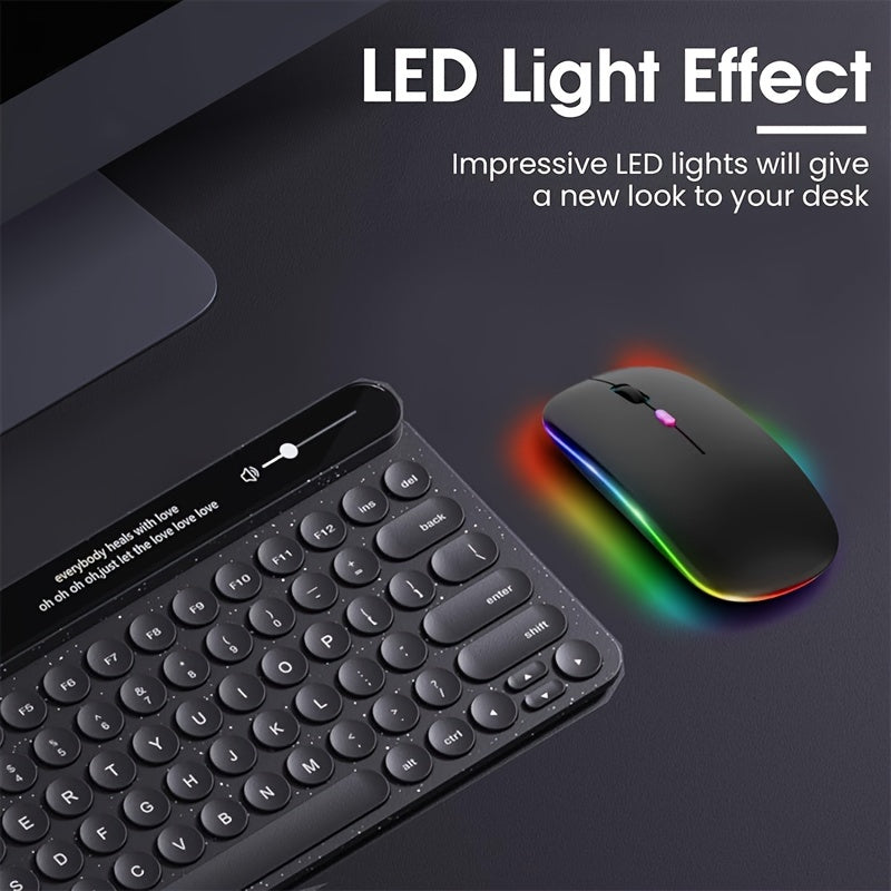 Rechargeable Wireless LED Mouse for Laptops and Desktops Dual-Mode Wireless or USB Optical Ambidextrous Silent Portable