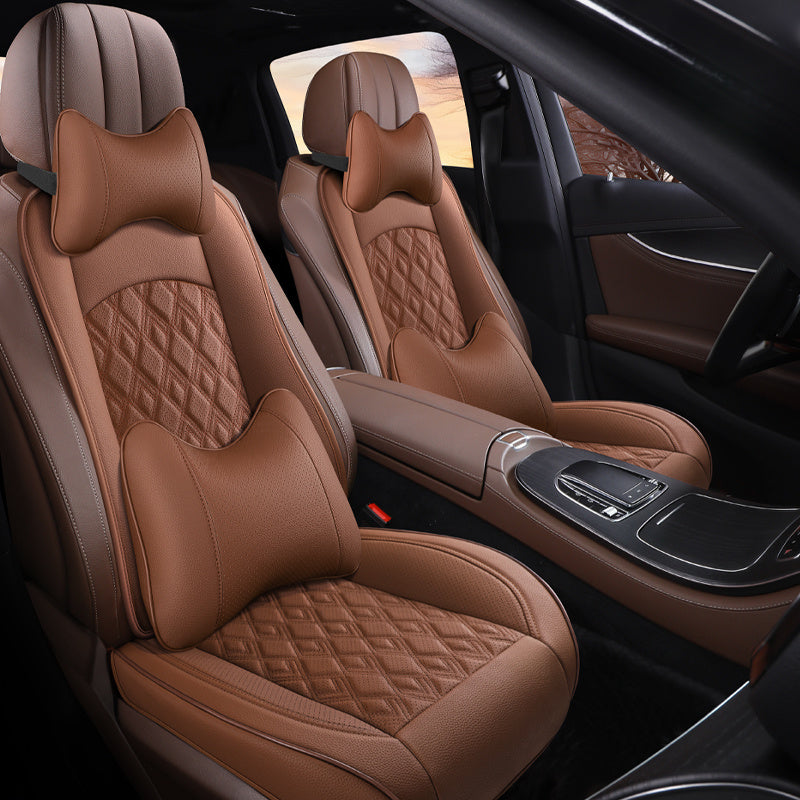 Car Seat Cover Universal PU Leather Breathable All-Season Cushion