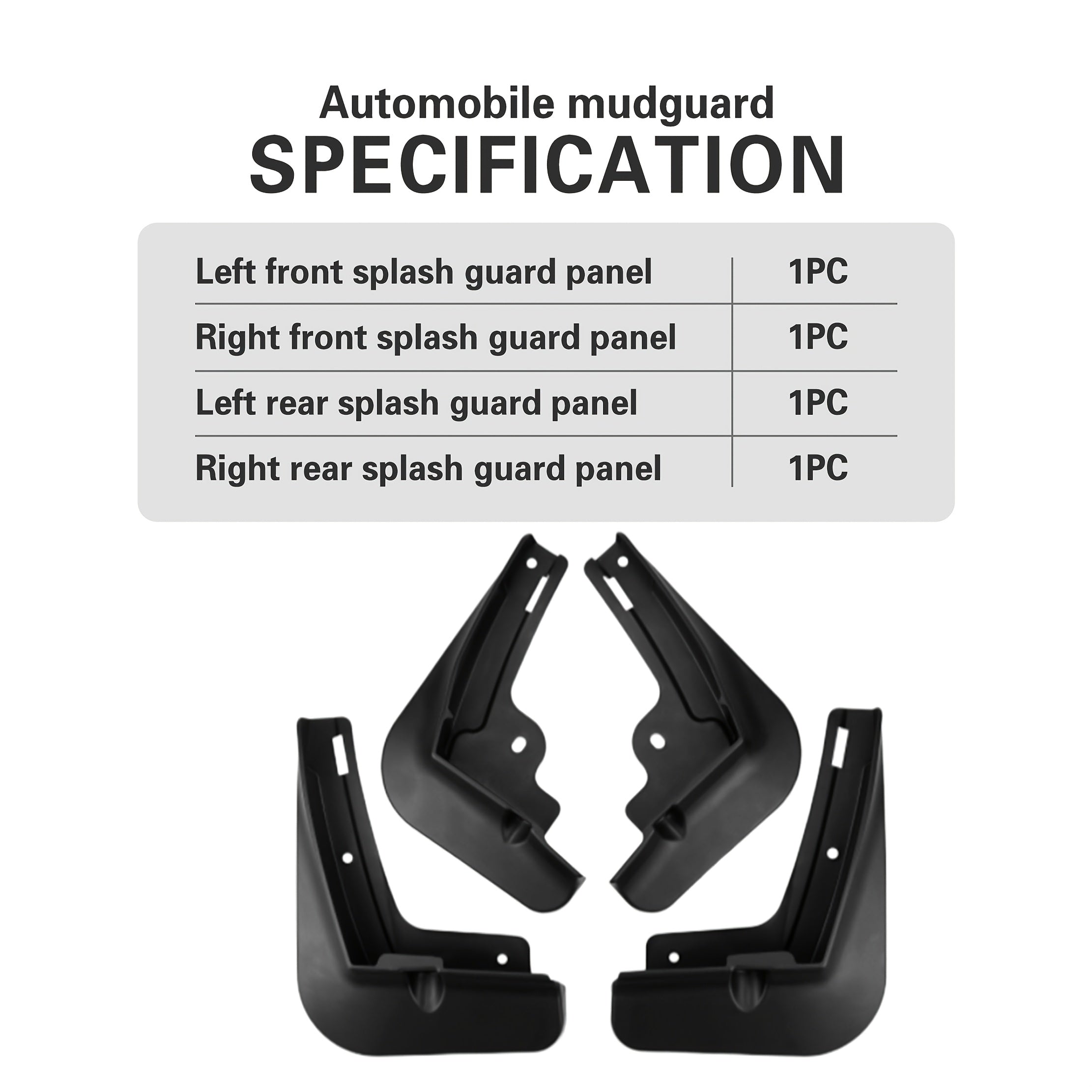 Juego de 4 piezas de guardabarros de plástico para coche para accesorios delanteros y traseros de delfín