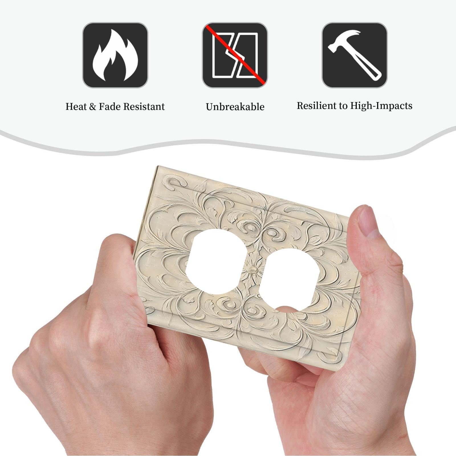 Cubierta de placa de pared Art Deco para cocina y oficina en casa, patrón francés, elegante, duradera, reutilizable, fácil de instalar