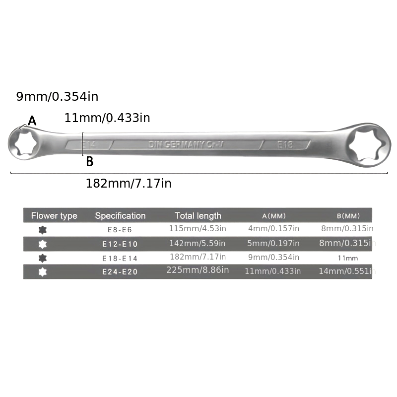 Juego de llaves hexagonales de doble cabeza universal de material Crv para herramientas de motocicleta