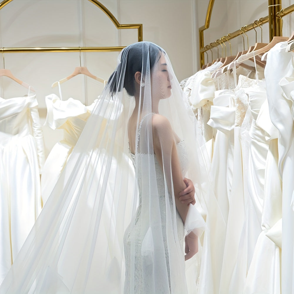 Women's Bridal Veil with Cascading Petals Polyester Wedding Accessory