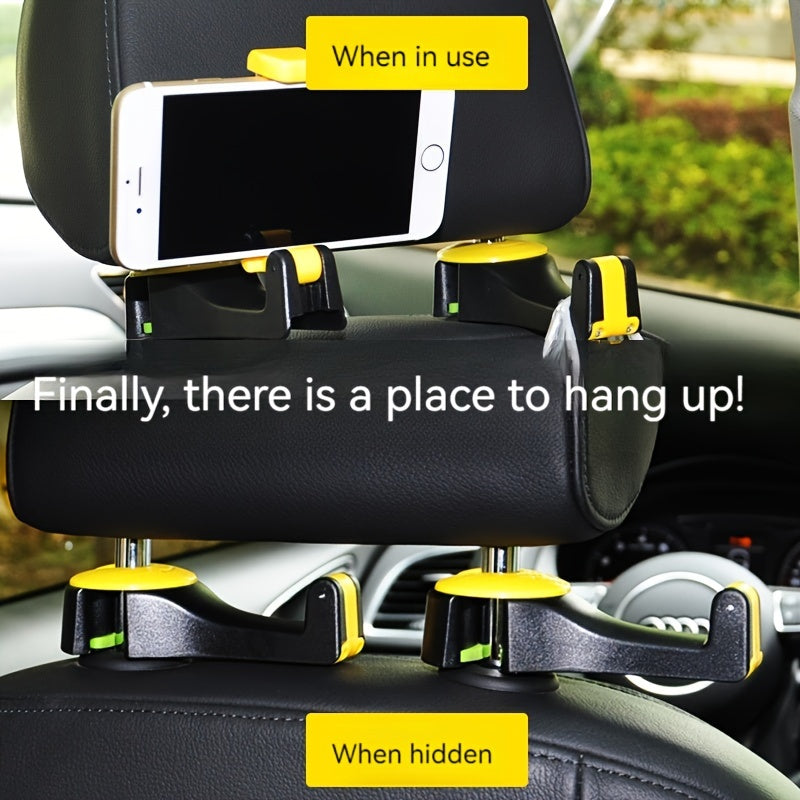 Gancho trasero universal para coche, soporte multiusos para teléfono en el respaldo del asiento