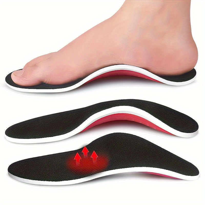 Unisex EVA Insoles for Flat Feet Arch Support Black Stabilizing Inserts