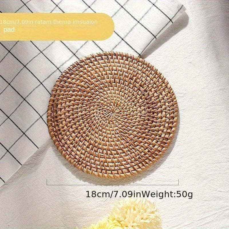 Heat-Resistant Rattan Table Mat Set for Hot Pots and Pans Protection