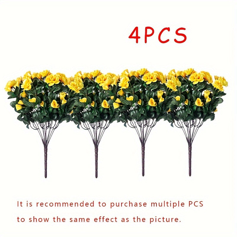 Sun'iy kamelliya gullari, UV qarshilik, tashqi bezak, 4 buket