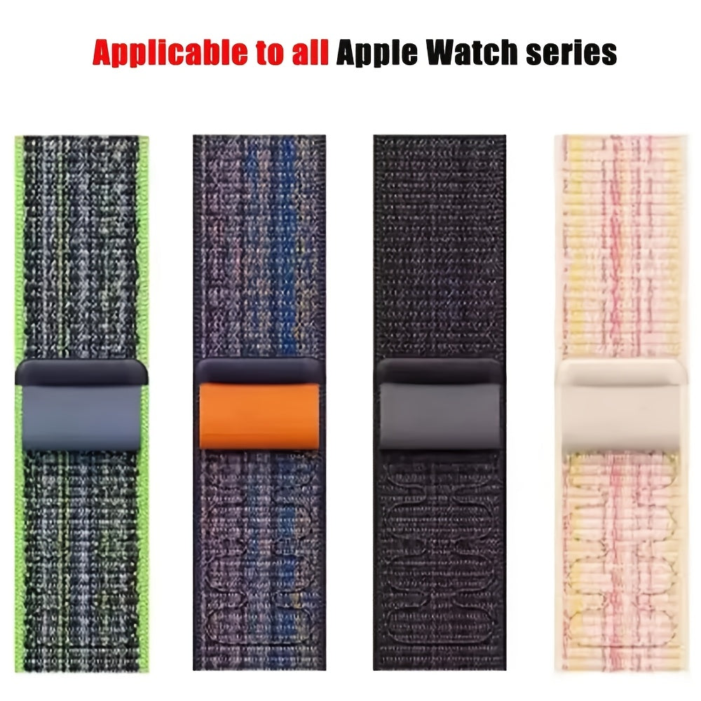 Nylon Elastic Solo Loop Strap for Apple Watch Series 1-10 Adjustable Sport Wristband for Men and Women