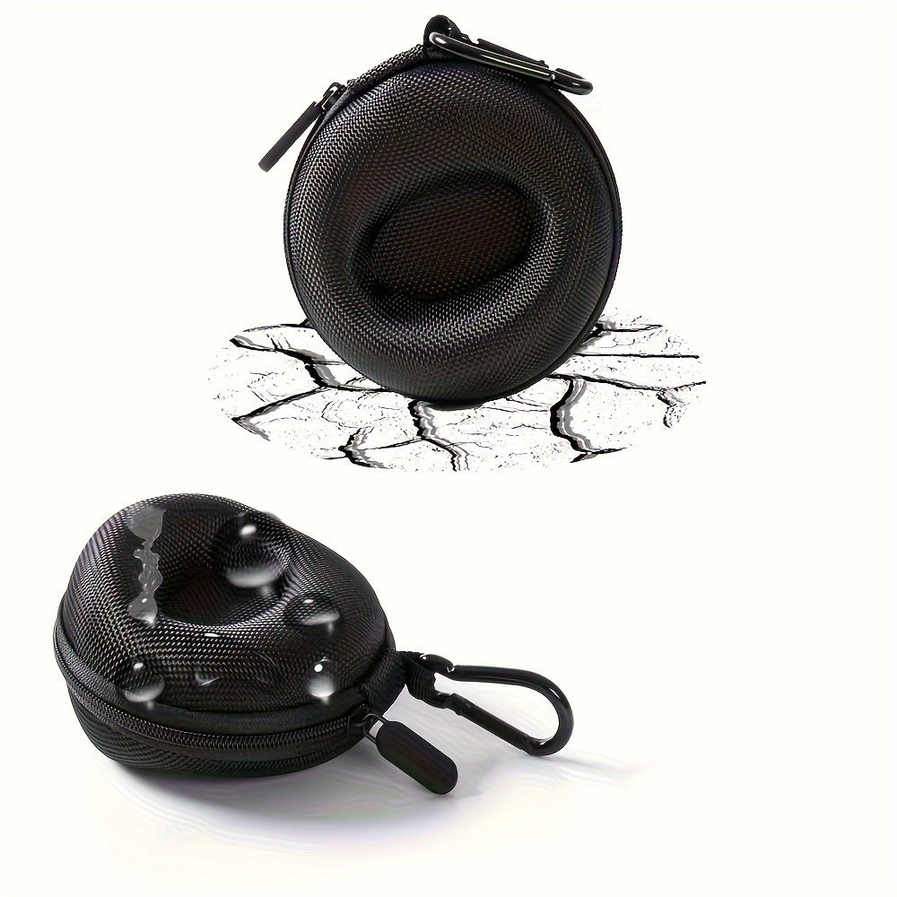 Black Round Portable Watch Case with Fabric Lining for Watches and Accessories