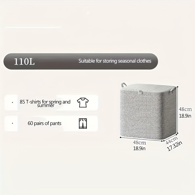 Большая холщовая сумка для хранения с застежкой-молнией, складывающаяся, для одежды, одеял, пуховых одеял, прочная, моющаяся