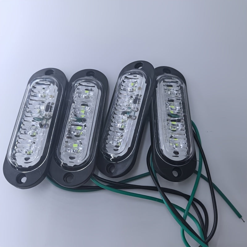 4-Piece LED Light Bar Kit for Trucks and Boats Amber White Red Exterior Vehicle Lights